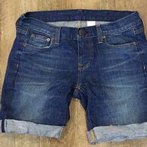 Jean shorts with cuffs